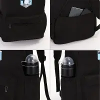 Рюкзак школьный на молнии, с карманами, с принтом, размер 30&times;12&times;43 см, чёрный