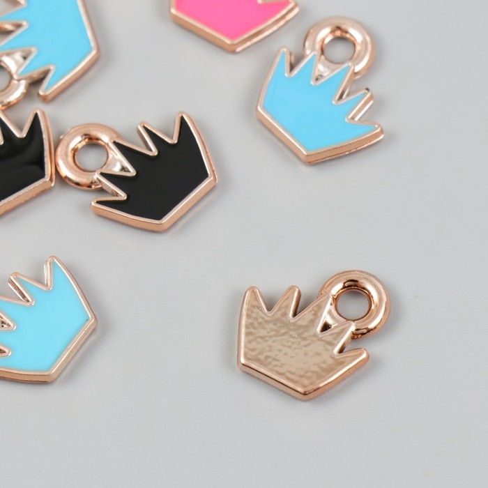 Декор для творчества пластик под металл Декор для творчества пластик под металл "Корона яркая" МИКС набор 10 шт 0,2х1,5х1,5 см