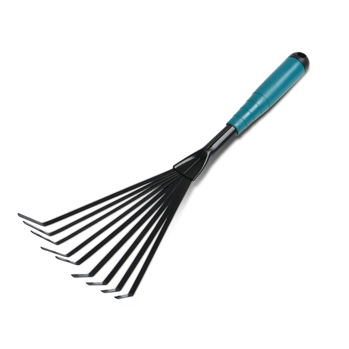 Грабли малые, веерные, пластинчатые, 9 зубцов, длина 38 см, металл, пластиковая ручка, Greengo Грабли малые, веерные, пластинчатые, 9 зубцов, длина 38 см, металл, пластиковая ручка, Greengo