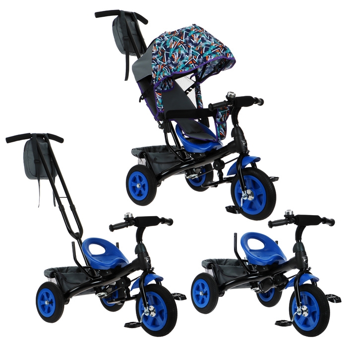 Велосипед трёхколесный Vivat1, принт абстракция тёмно-синий/оранжевый Велосипед трёхколесный Vivat1, принт абстракция тёмно-синий/оранжевый