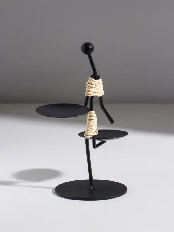 Подсвечник металл на 2 свечи  Подсвечник металл на 2 свечи "Абориген жонглёр" d=6 см 16х8х16 см