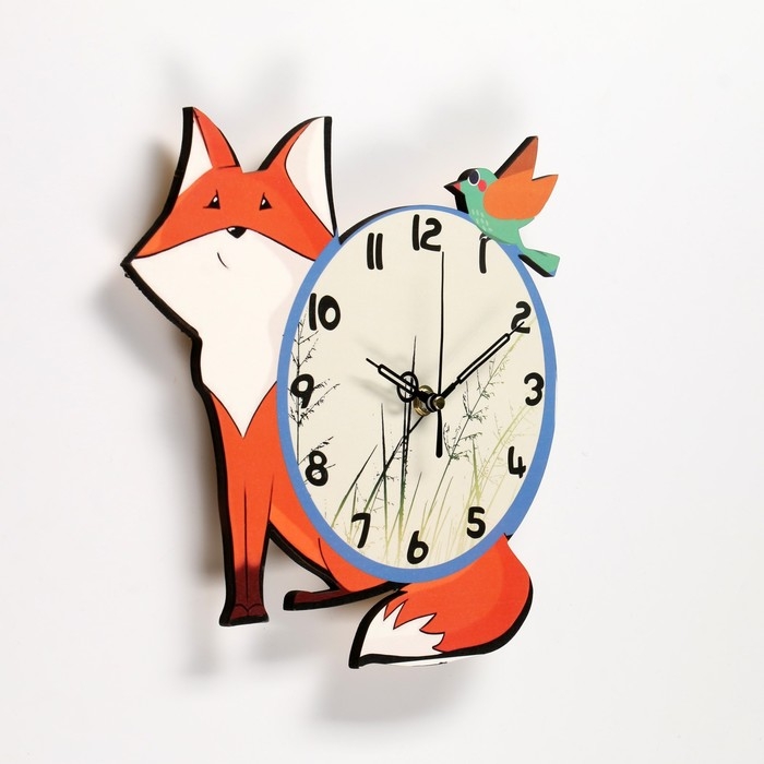 Часы настенные интерьерные   Часы настенные интерьерные  "Лиса",  24 х 24.5 см