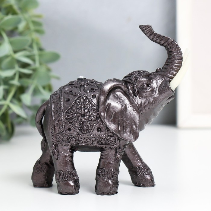 Сувенир полистоун Сувенир полистоун "Слон рыцаря" под металл 8,8х4,8х12 см