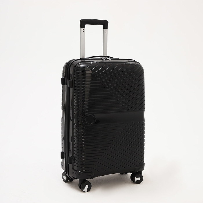 Чемодан средний 69 л (M), отдел на молнии, кодовый замок, 4 колеса, цвет чёрный Чемодан средний 69 л (M), отдел на молнии, кодовый замок, 4 колеса, цвет чёрный