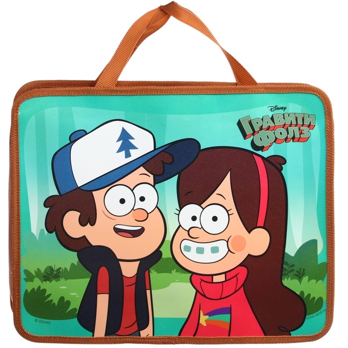 Папка пластиковая с ручками А4, на молнии, 75х330х260 мм, Гравити Фолз Папка пластиковая с ручками А4, на молнии, 75х330х260 мм, Гравити Фолз