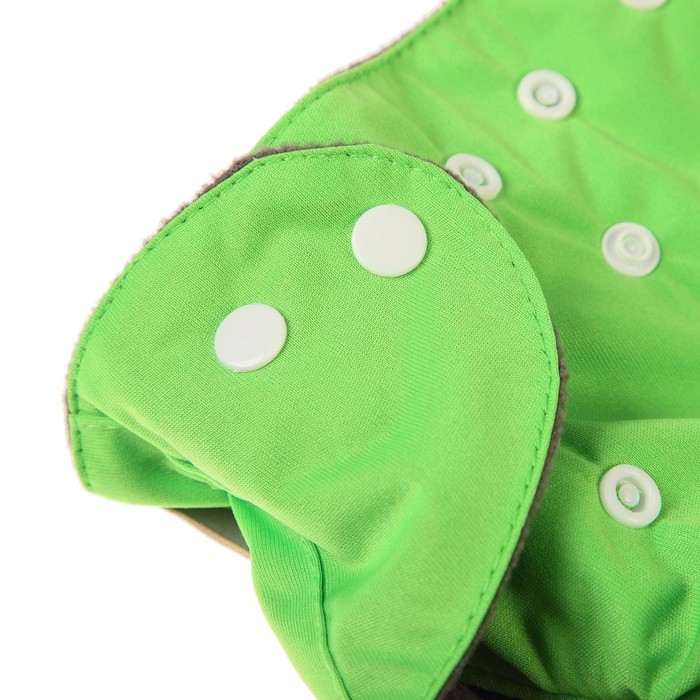 Многоразовый подгузник, 3-15 кг, угольно-бамбуковая ткань, цвет зеленый, Крошка Я