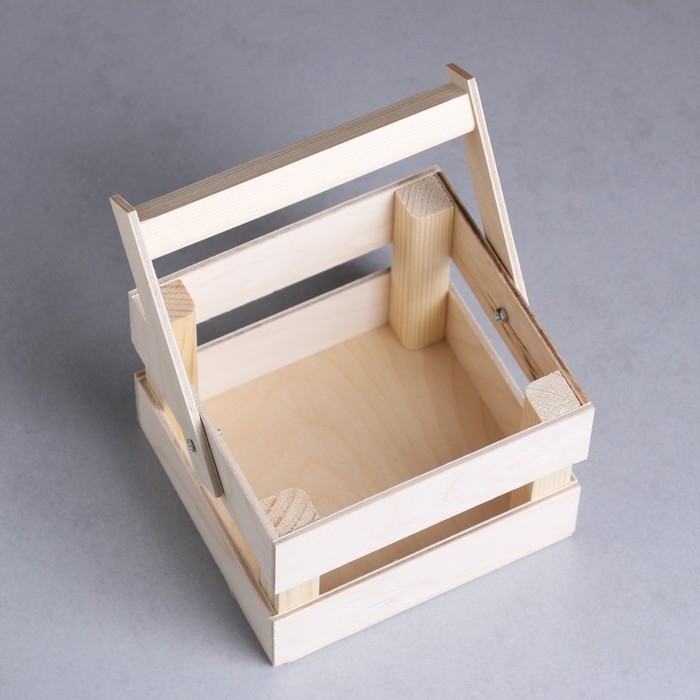 Кашпо деревянное 12×11×9 см  Кашпо деревянное 12×11×9 см "Однушка Лайт", двухреечное, натуральный Дарим Красиво