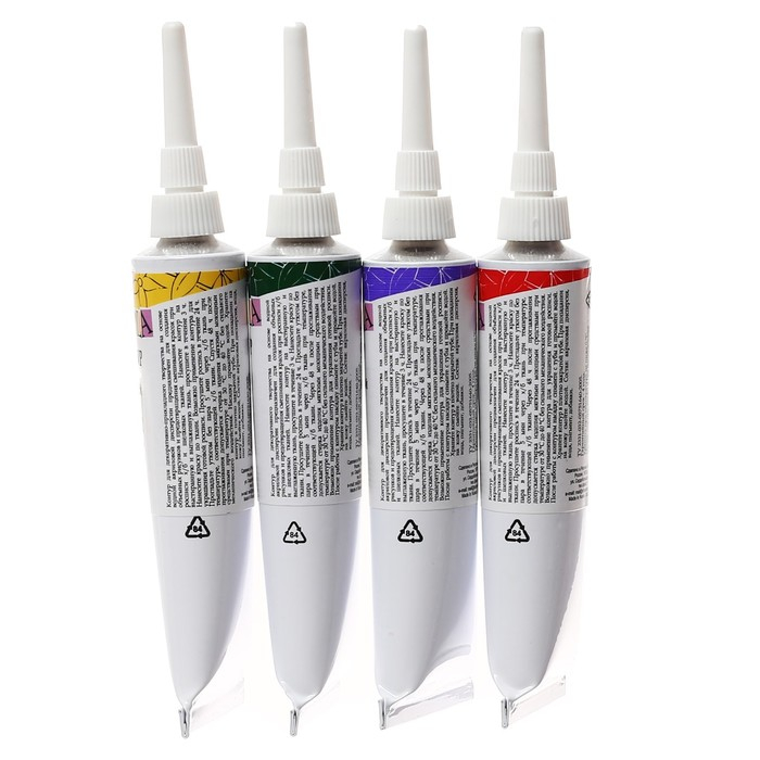 Набор контуров по ткани 4 цвета х 18 мл, ЗХК Decola, жёлтый, фиолетовый, красный, зелёный (544137) Набор контуров по ткани 4 цвета х 18 мл, ЗХК Decola, жёлтый, фиолетовый, красный, зелёный (544137)