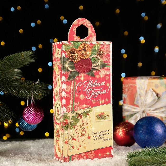 Новый год. Коробка подарочная складная Новый год. Коробка подарочная складная "Прайм Бокс" 13 х 7 х 35 см.