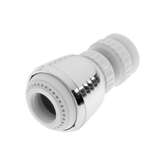 Аэратор ZEIN Z3599, поворотный, на шарнире, 2 режима, хром/белый Аэратор ZEIN Z3599, поворотный, на шарнире, 2 режима, хром/белый