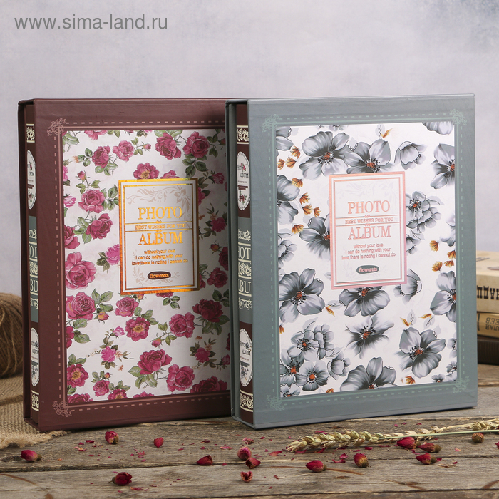 Фотоальбом магнитный 20 листов Фотоальбом магнитный 20 листов "Россыпь цветов" в коробке МИКС 29,3х23,5х5,7 см