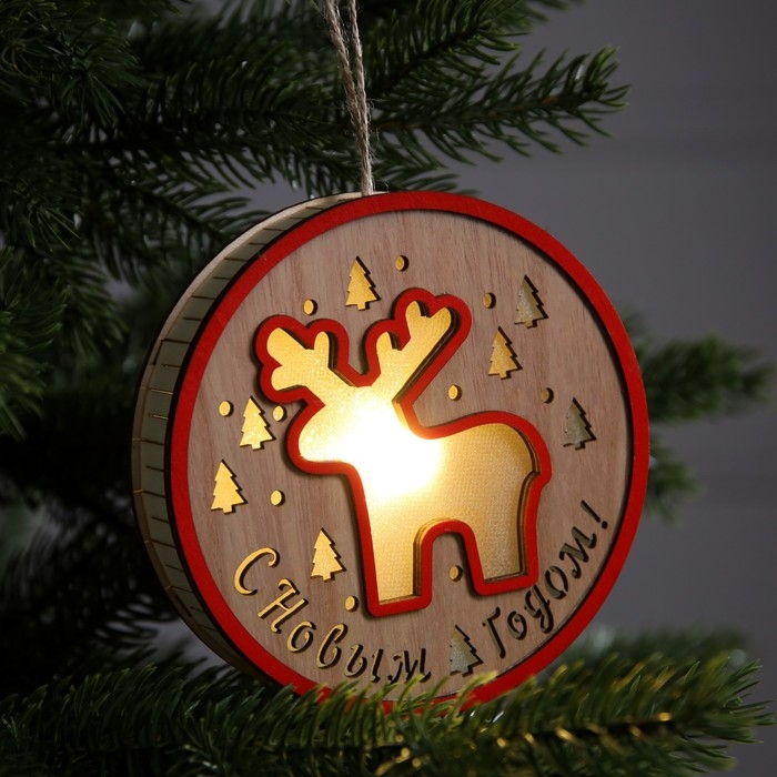 Ёлочная игрушка «Лосёнок», от батареек, свечение тёплое белое Ёлочная игрушка «Лосёнок», от батареек, свечение тёплое белое