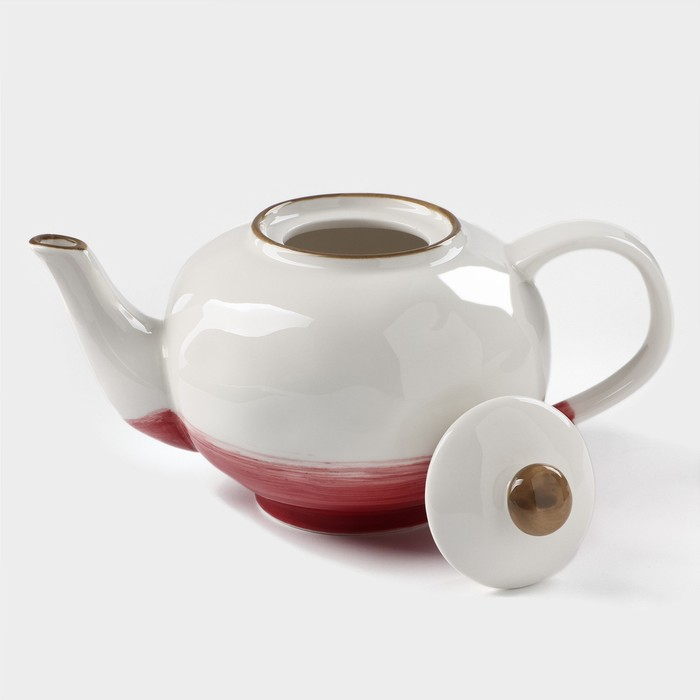 Чайник фарфоровый заварочный Доляна «Космос», 600 мл, цвет красный Чайник фарфоровый заварочный Доляна «Космос», 600 мл, цвет красный