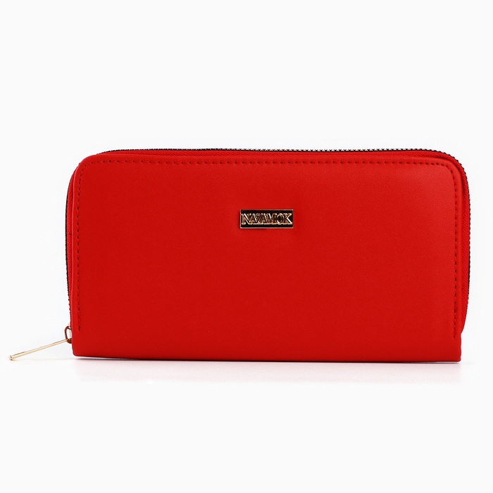 Кошелек кожзам NAZAMOK, 19*9,5см, красный цвет