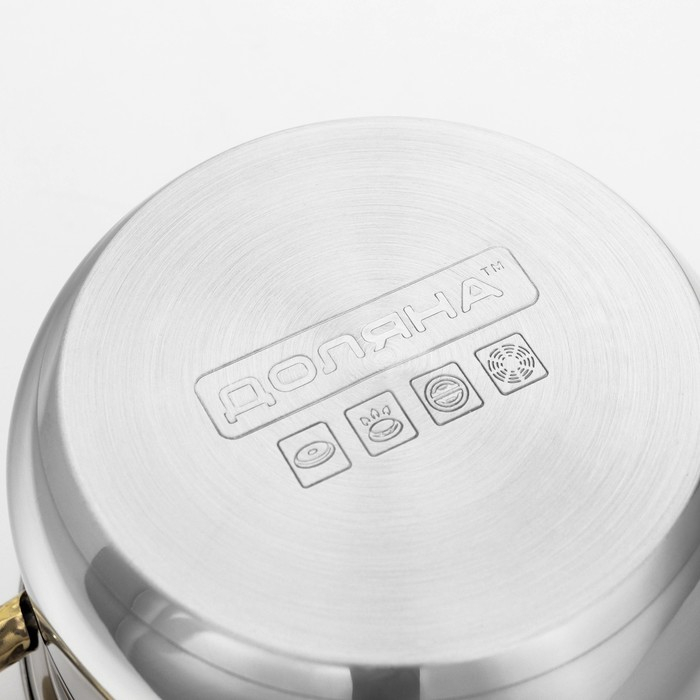 Кастрюля из нержавеющей стали с крышкой Доляна «Роскошь», 1,5 л, d=17 см Кастрюля из нержавеющей стали с крышкой Доляна «Роскошь», 1,5 л, d=17 см