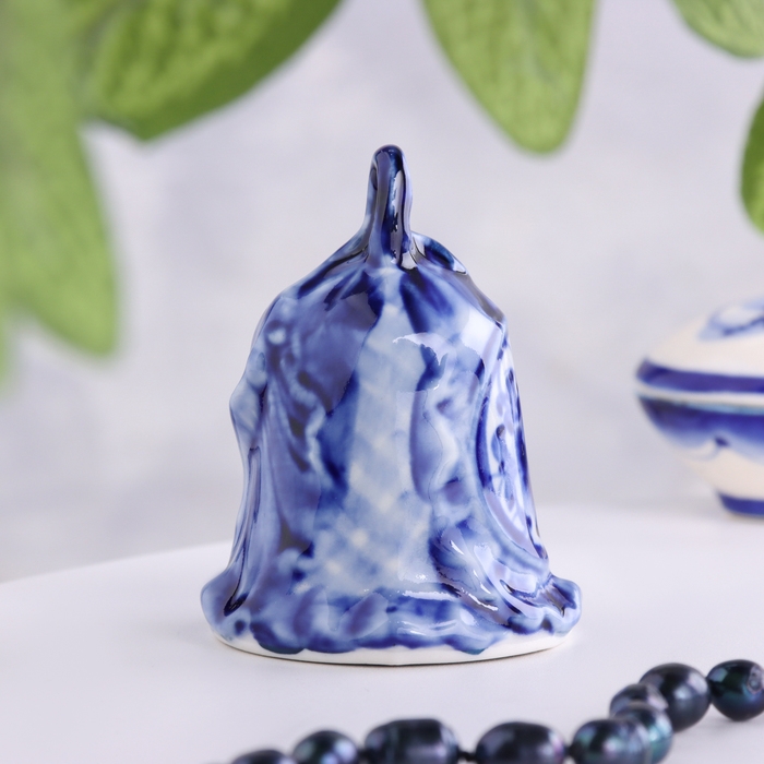 Колокольчик  Колокольчик "Лист", 6 х 4 см, гжель