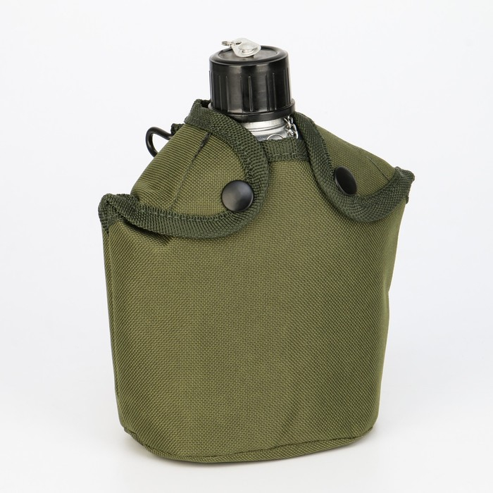 Фляжка армейская походная  Фляжка армейская походная "Аdventure" 0,8 л для воды, с котелком, металл, зелёный чехол