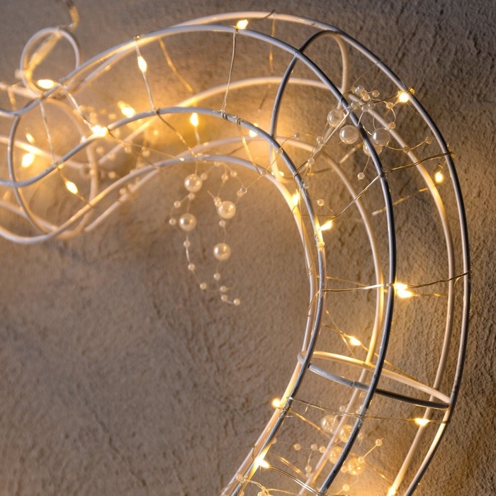 Светодиодная фигура «Сердце с бусинами» 40.5 × 39.5 см, металл, батарейки ААх2 (не в комплекте), свечение тёплое белое Светодиодная фигура «Сердце с бусинами» 40.5 × 39.5 см, металл, батарейки ААх2 (не в комплекте), свечение тёплое белое