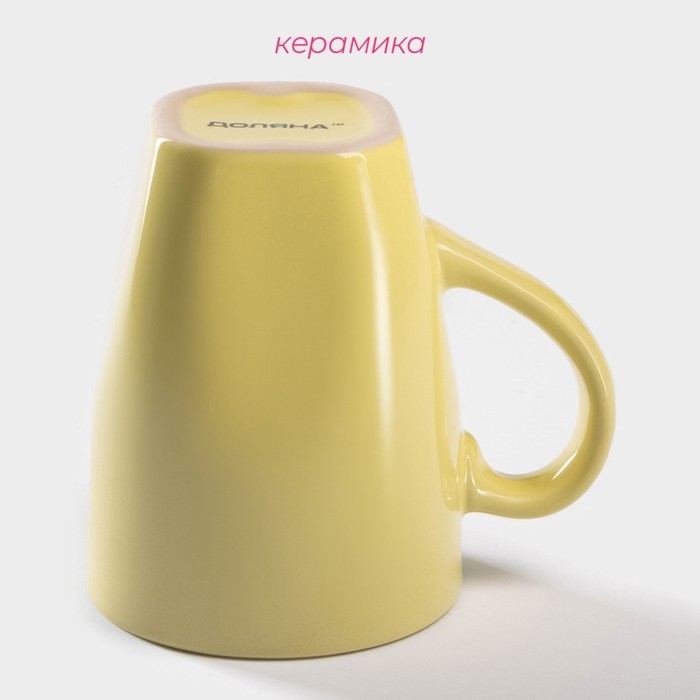 Кружка керамическая Доляна «Пастель», 280 мл, цвет жёлтый Кружка керамическая Доляна «Пастель», 280 мл, цвет жёлтый