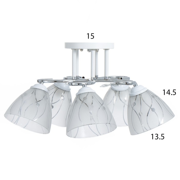 Люстра Люстра "Авиталь" 5хЕ27 40Вт бело-хромовый 58х58х27 см BayerLux
