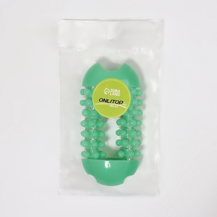 Массажёр для рук и ног, 14 колёс, 10, 5 5 см, цвет зелёный Массажёр для рук и ног, 14 колёс, 10, 5 5 см, цвет зелёный