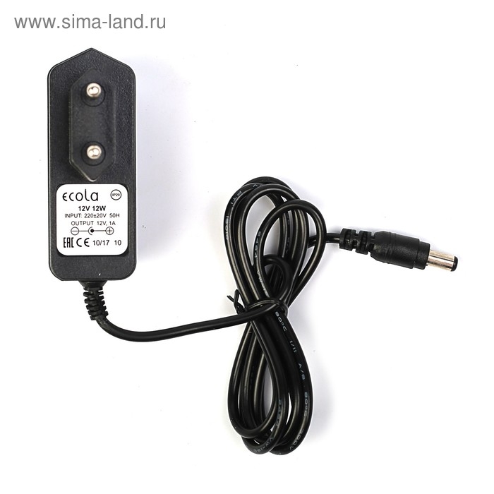 Блок питания Ecola для светодиодной ленты 12 В, 12 Вт, IP20 Блок питания Ecola для светодиодной ленты 12 В, 12 Вт, IP20