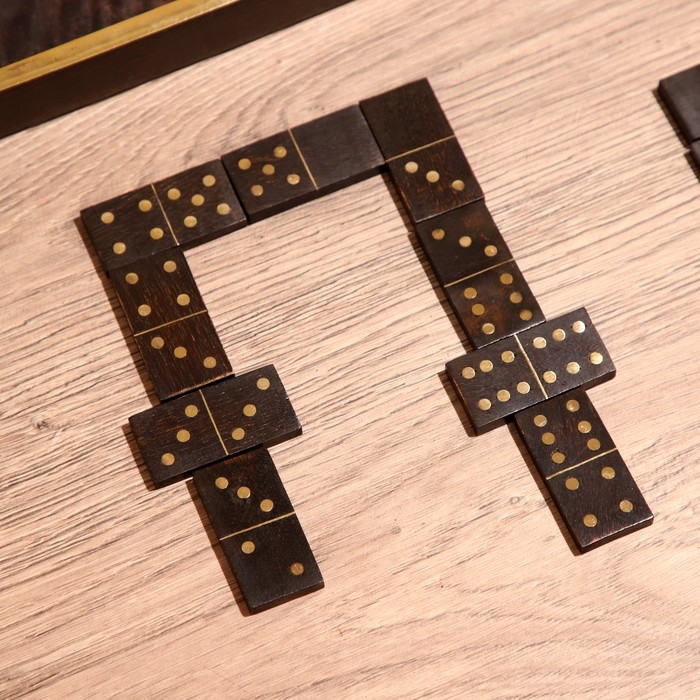 Игра настольная  Игра настольная "Домино" в коробочке 20х7х3 см, манговое дерево