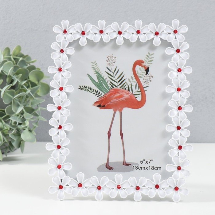 Фоторамка пластик 13х18 см  Фоторамка пластик 13х18 см "Белая черёмуха" 17х2х21 см