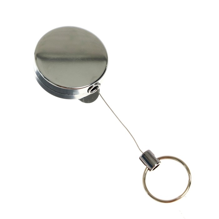 Держатель-рулетка для бейджей, 70 см-металлическая, клип, прищепка, серебристый Держатель-рулетка для бейджей, 70 см-металлическая, клип, прищепка, серебристый