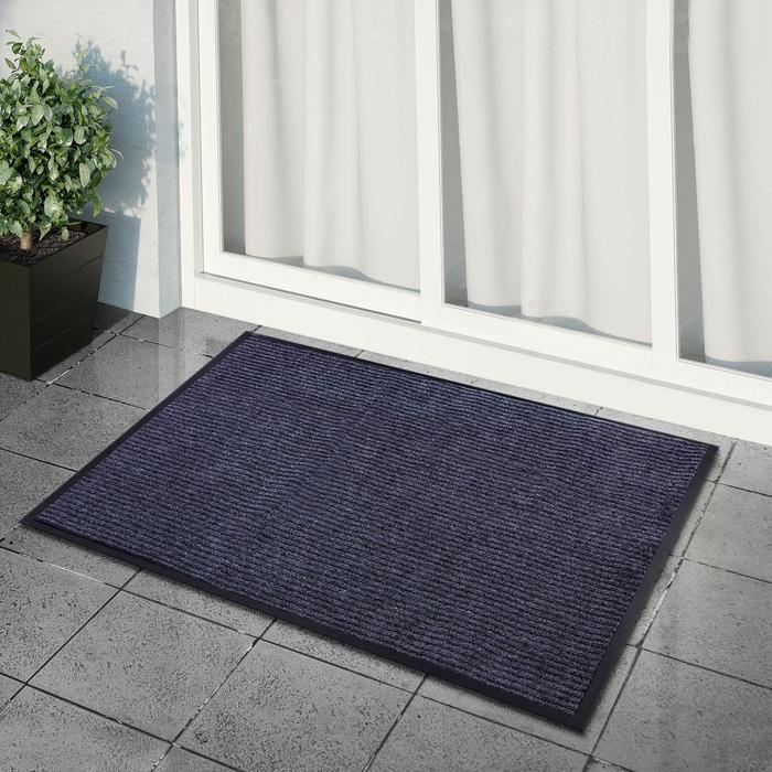 Коврик придверный влаговпитывающий, ребристый, «Стандарт», 80×120 см, цвет серый Коврик придверный влаговпитывающий, ребристый, «Стандарт», 80×120 см, цвет серый