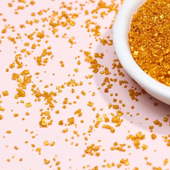 Кондитерская посыпка  Кондитерская посыпка "Сахар цветной", золотой, 50 г