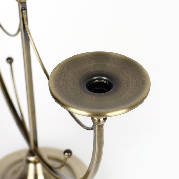 Подсвечник металл «Герцог», на 3 свечи, 44 х 14 х 24 см