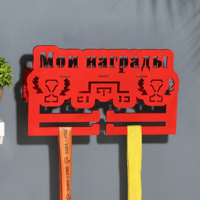 Медальницы с полкой  Медальницы с полкой "Мои награды" красный цвет, 19х29 см