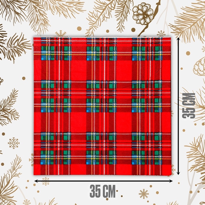 Новый год! Салфетки бумажные «Клеточка», в наборе 20 шт. Новый год! Салфетки бумажные «Клеточка», в наборе 20 шт.