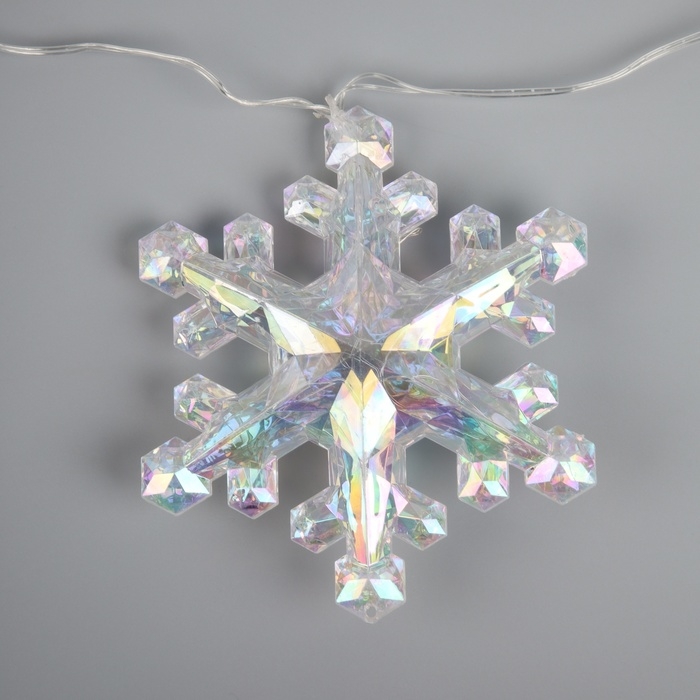 Гирлянда «Нить-грозди» 120 см, нить прозрачная, «Снежинки», 30 LED, 4.5В, батарейки ААх3 (нет в комплекте), свечение тёплое белое Гирлянда «Нить-грозди» 120 см, нить прозрачная, «Снежинки», 30 LED, 4.5В, батарейки ААх3 (нет в комплекте), свечение тёплое белое