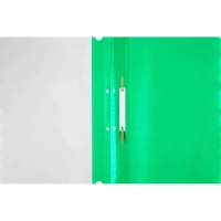 Скоросшиватель пластиковый А4 с перф-цией на кор.зелен.пласт.10шт/уп Россия