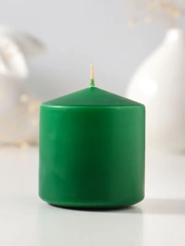 Свеча - цилиндр 6&times;6.5 см, зелёный