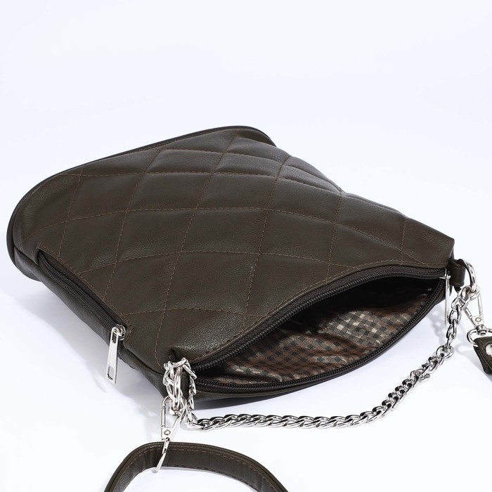 Сумка кросс-боди Janelli на молнии, наружный карман, цвет хаки Сумка кросс-боди Janelli на молнии, наружный карман, цвет хаки