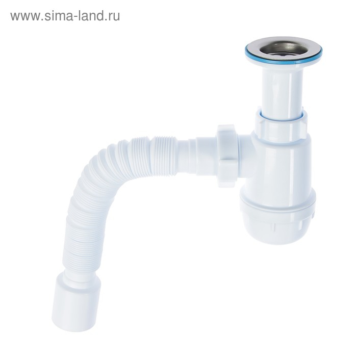 Сифон для мойки  Сифон для мойки "АНИ Пласт" Грот A0510, 1 1/2"х40 мм, нерж решетка d=70 мм, гофра 40x40/50мм