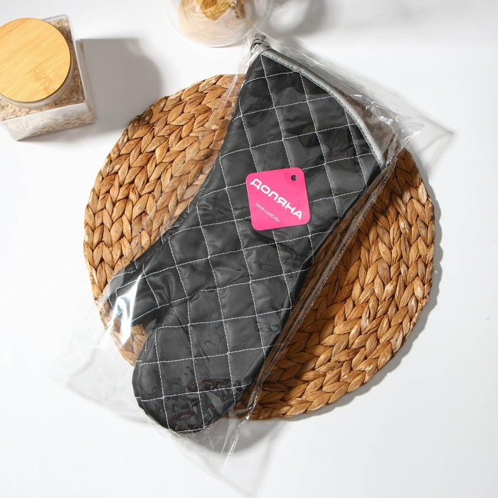 Набор прихваток «Профи», 2 шт, 41×17×2,5 см, цвет чёрный Набор прихваток «Профи», 2 шт, 41×17×2,5 см, цвет чёрный