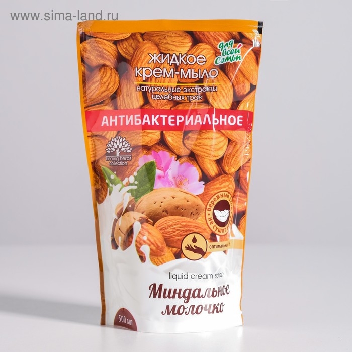 Жидкое крем-мыло  Жидкое крем-мыло "Миндальное молочко", антибактериальное, 500 мл