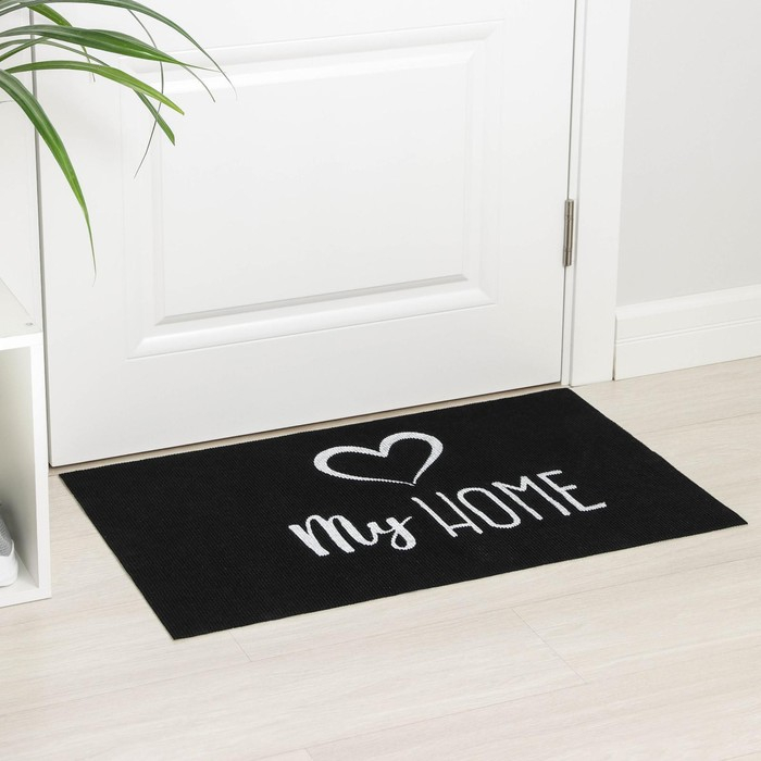 Коврик придверный Доляна My home, 50×80 см, влаговпитывающий, светящийся в темноте, цвет чёрный Коврик придверный Доляна My home, 50×80 см, влаговпитывающий, светящийся в темноте, цвет чёрный