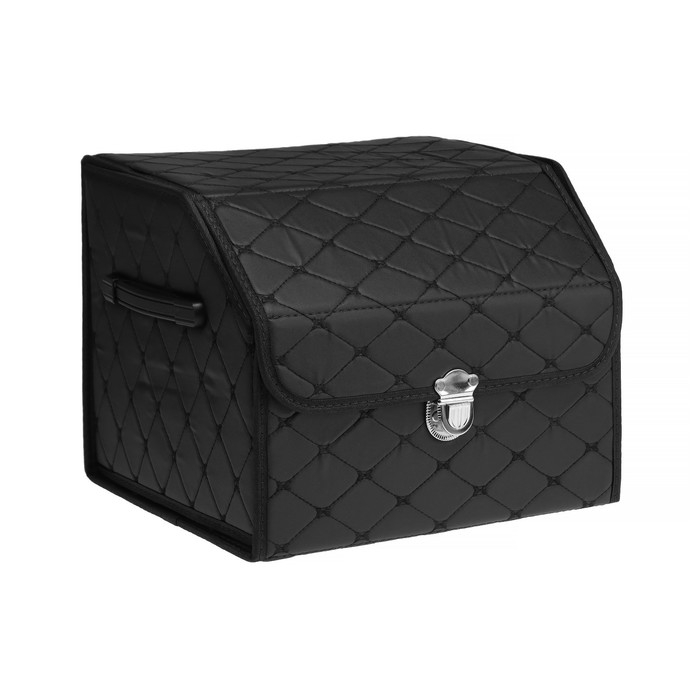 Органайзер кофр в багажник автомобиля HT-093, саквояж 36×32×29 см, экокожа, черный Органайзер кофр в багажник автомобиля HT-093, саквояж 36×32×29 см, экокожа, черный