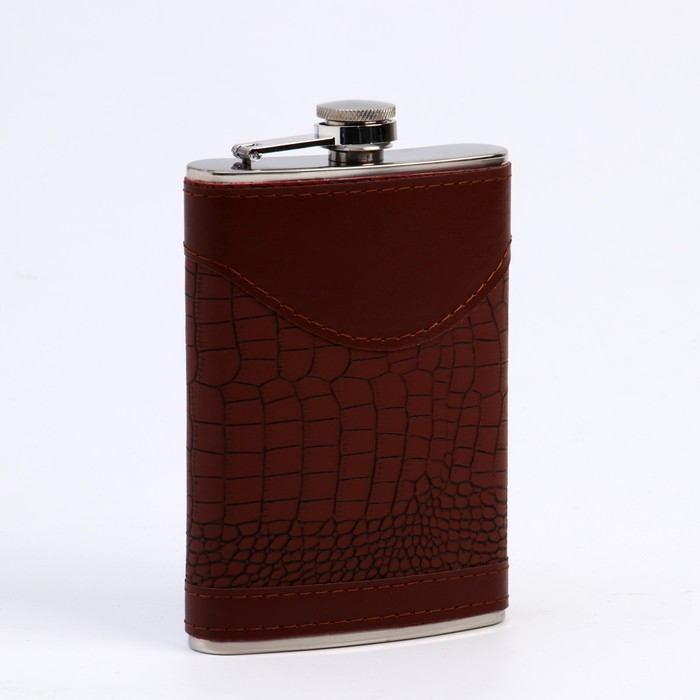 Подарочный набор 6 в 1: фляжка 270 мл, воронка, 4 рюмки, коричневый, 17 х 21 см Подарочный набор 6 в 1: фляжка 270 мл, воронка, 4 рюмки, коричневый, 17 х 21 см