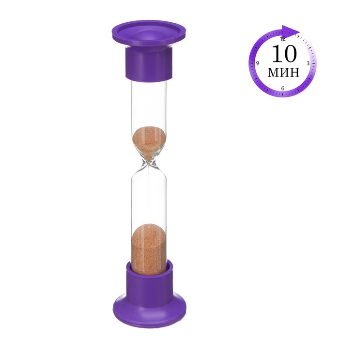 Песочные часы настольные на 10 минут, h-12 см, d - 4.4 см, упаковка пакет, микс Песочные часы настольные на 10 минут, h-12 см, d - 4.4 см, упаковка пакет, микс