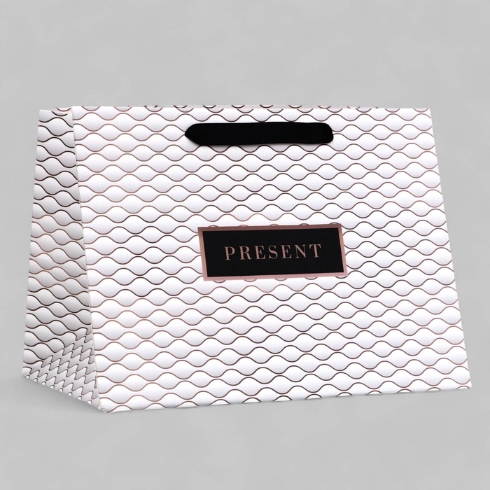 Пакет подарочный ламинированный с широким дном, Пакет подарочный ламинированный с широким дном,"Текстура", 25 × 19 × 18 см