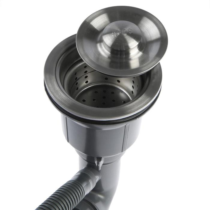 Мойка кухонная AFLORN AF97851F-L, врезная, левая, S=3,0 и 0,8 мм, 78х51х22 см, сифон, графит Мойка кухонная AFLORN AF97851F-L, врезная, левая, S=3,0 и 0,8 мм, 78х51х22 см, сифон, графит