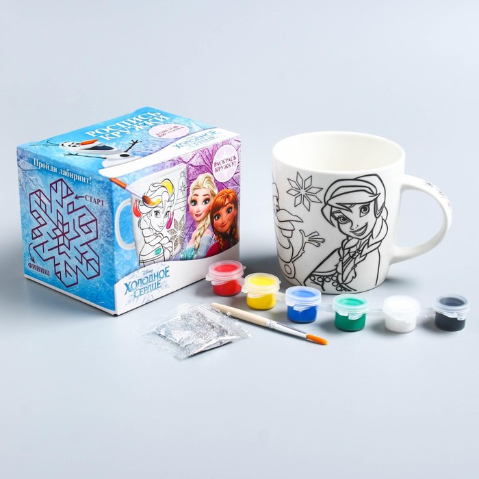Кружка под роспись, 250 мл Кружка под роспись, 250 мл "Эльза и Анна", Холодное сердце
