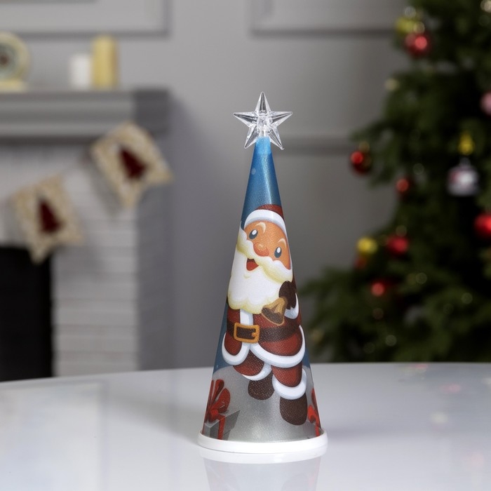 Светодиодная фигура «Ёлка с Дедом Морозом» 7.5 × 21 × 7.5 см, пластик, батарейки CR2032х1 (в комплекте), свечение мульти Светодиодная фигура «Ёлка с Дедом Морозом» 7.5 × 21 × 7.5 см, пластик, батарейки CR2032х1 (в комплекте), свечение мульти