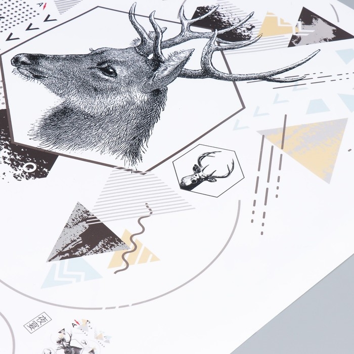 Наклейка пластик интерьерная цветная Наклейка пластик интерьерная цветная "Олень. Геометрия" 60х70 см